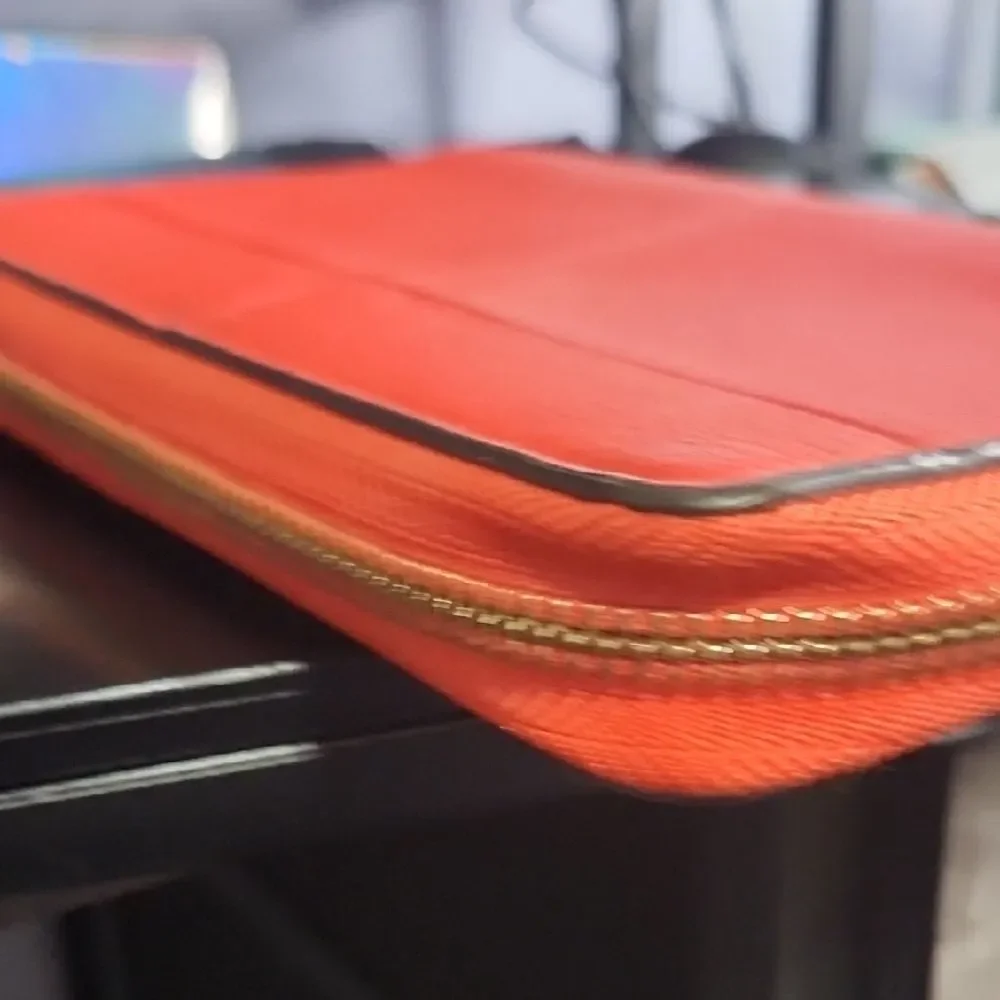 Tory Burch Orange Wristlet with Gold Accent